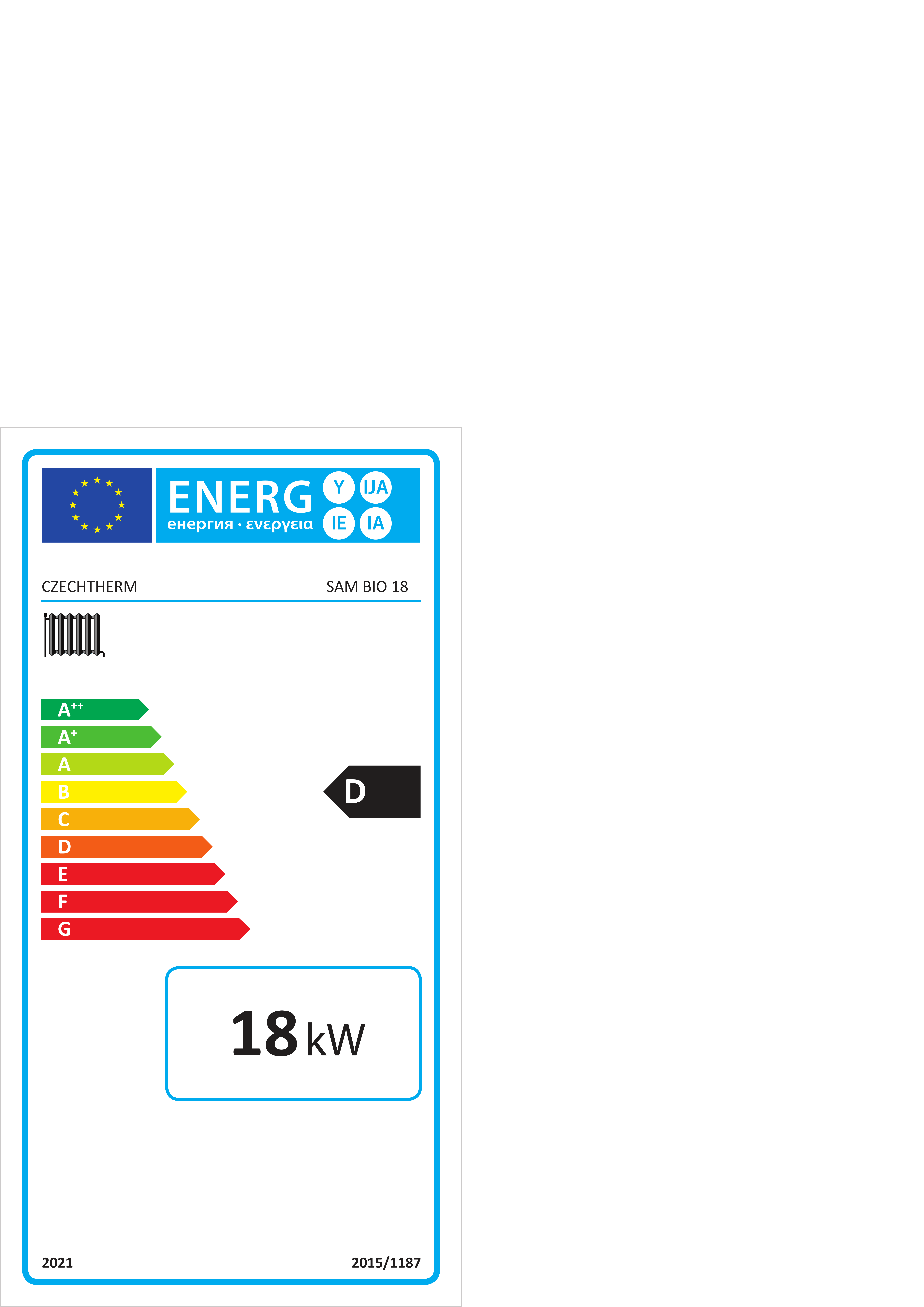 Czechtherm SAM BIO 18 SB33218 - energetický štítek
