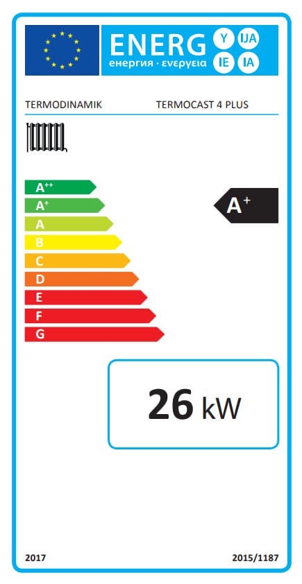 Czechtherm Termocast plus TP114 - energetický štítek