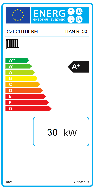 Czechtherm TITAN R 30- dřevo TR1130 - energetický štítek